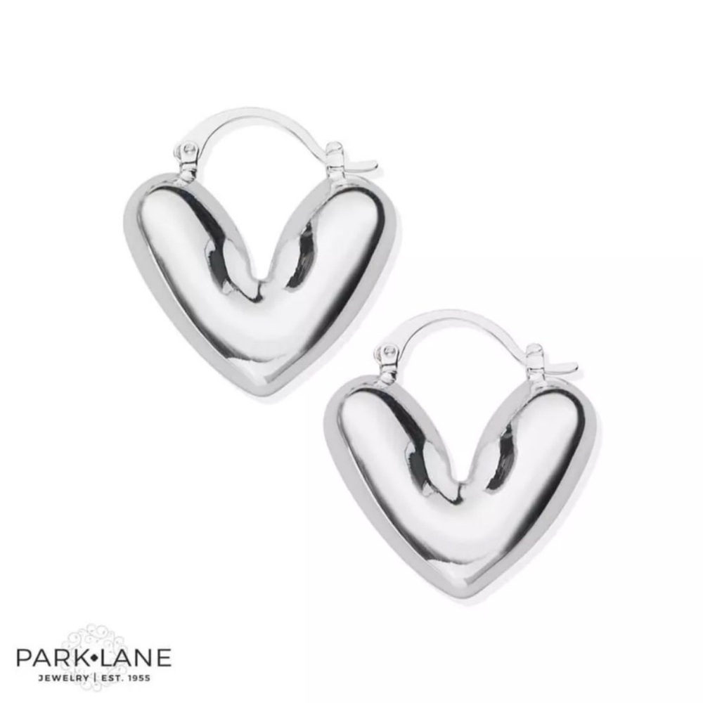 Park Lane Celine Shiny Silver Heart Earrings